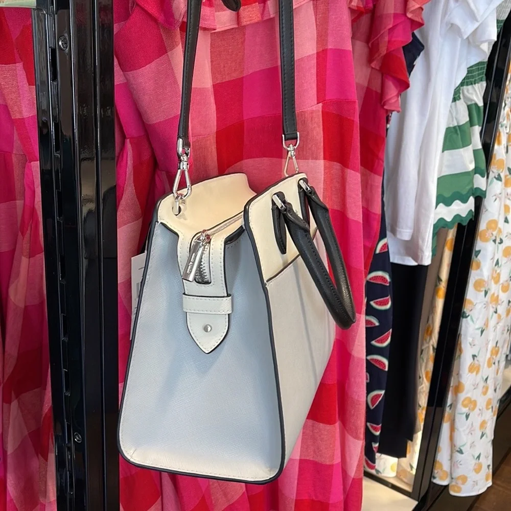 Kate Spade Madison Safiano Leather Medium Satchel Handbag
Platinum Gray
NWT - Picture 3 of 16
